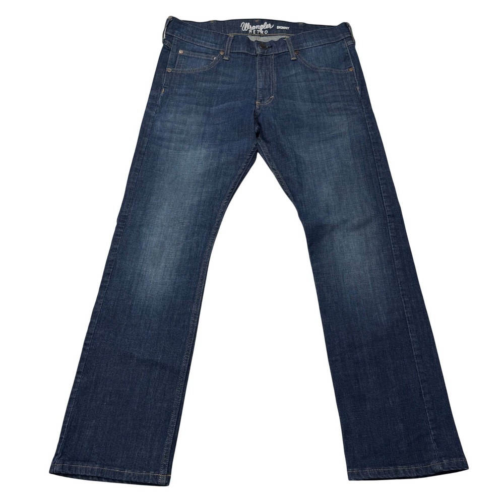 Wrangler Mens 33x29 Retro Skinny Jeans Walkerville Dark Wash Stretch Denim